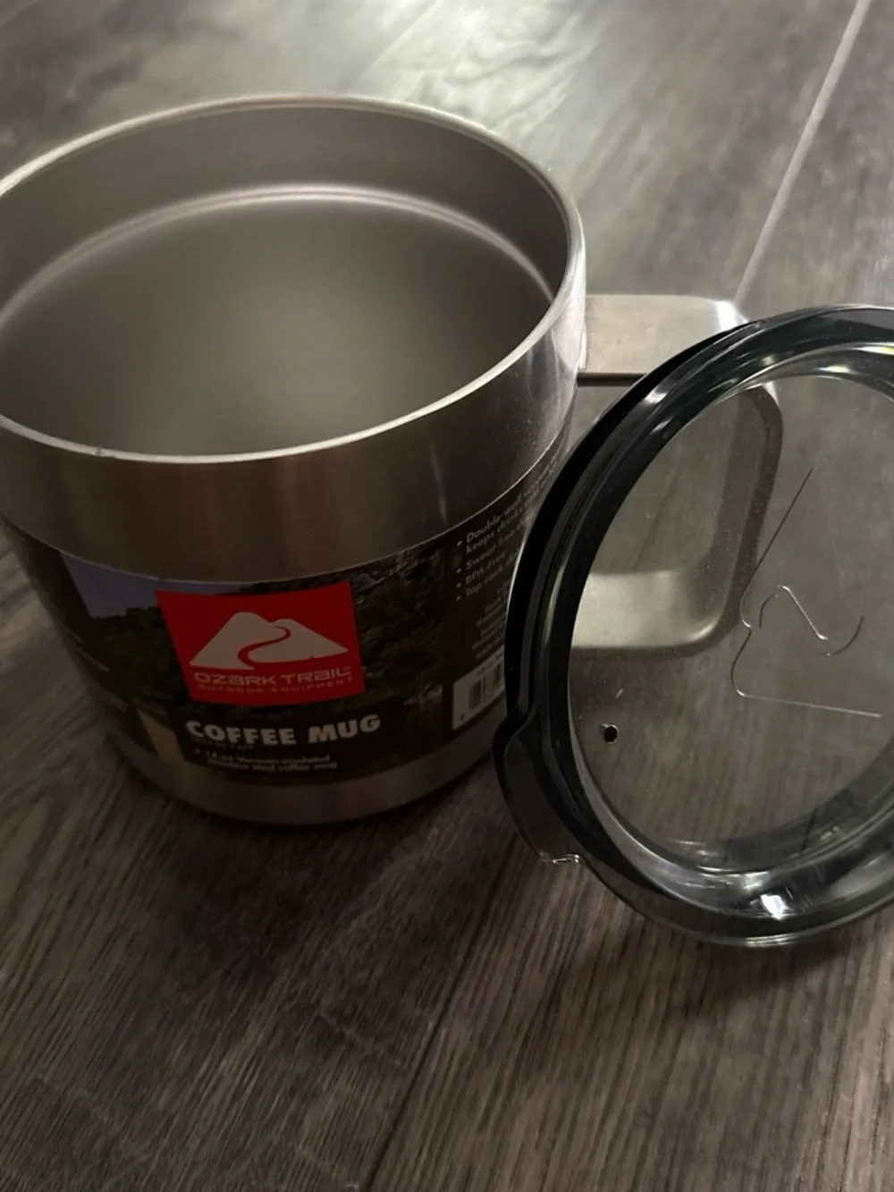 Ozark Trail Stainless Steel Silver Coffee Mug with Handle